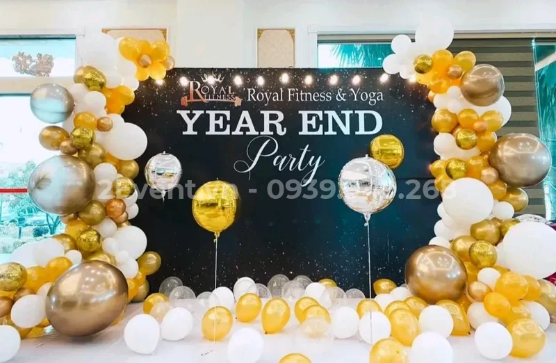 Mẫu backdrop Year End Party cuối năm cho công ty