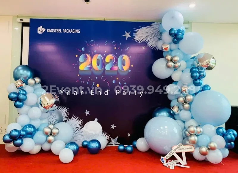 Mẫu backdrop Year End Party cuối năm cho công ty