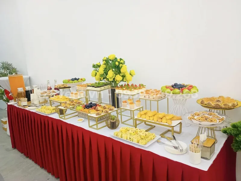 Không gian múa lân khai trương được setup tỉ mỉ từng chi tiết